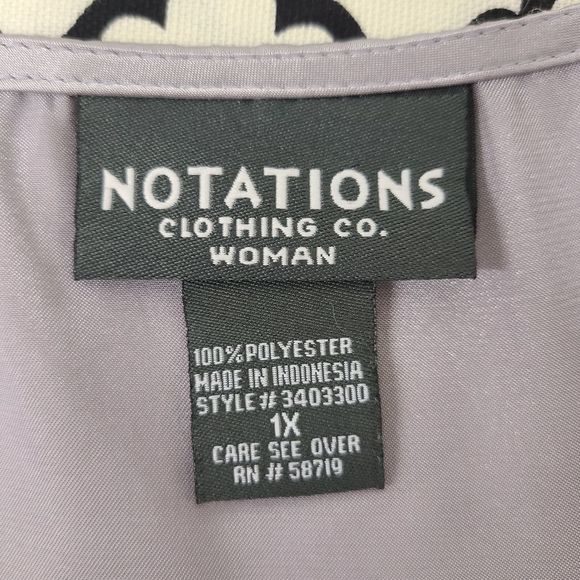 Notations Shimmery Silver Sleeveless Blouse Plus Size 1X - Picture 5 of 5